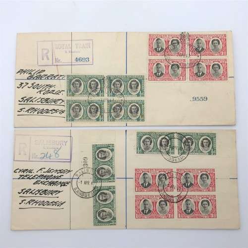 Southern Rhodesia Royal visit 1947 FDC - Salisbury cancel and Royal Train cancel