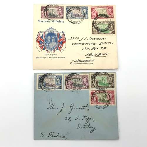 Southern Rhodesia 12 May 1937 Coronation of King George 6 - full set on first day cover