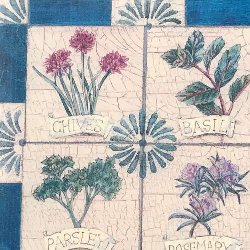 Print in frame of Chives, Basil, Parsley and Rosemary - frame 38 x 38cm and print 16,5 x 16,5cm