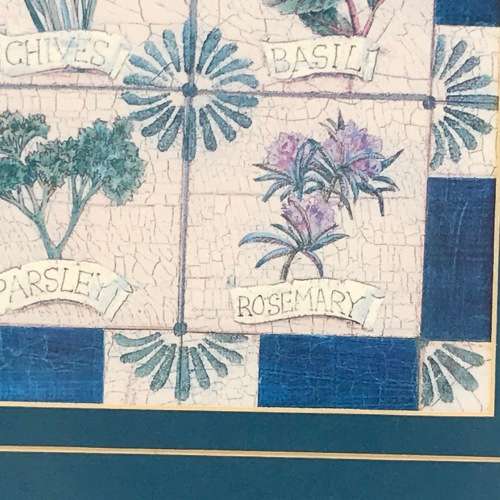 Print in frame of Chives, Basil, Parsley and Rosemary - frame 38 x 38cm and print 16,5 x 16,5cm