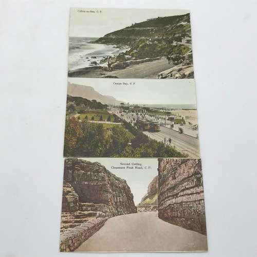 Lot of 10 antique post cards with Cape Peninsula scenes - Chapmans Peak, Cape Point, Camps Bay