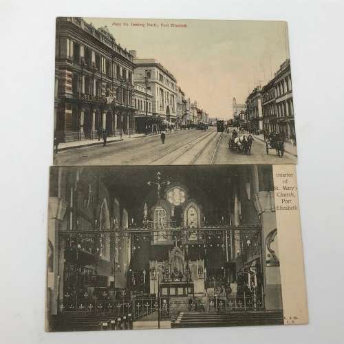 Lot of 8 antique post cards with Port Elizabeth buildings - all over 100 years old