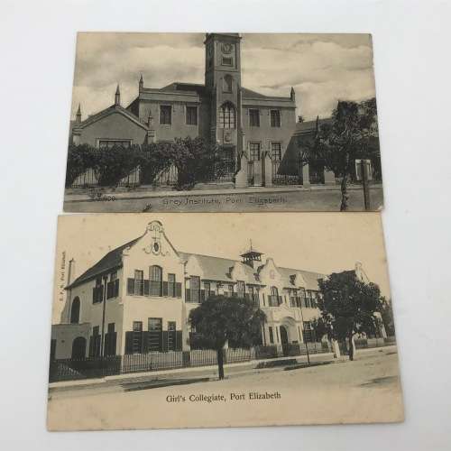 Lot of 8 antique post cards with Port Elizabeth buildings - all over 100 years old