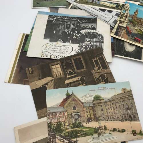 Lot of 60 vintage and antique post cards - used and unused