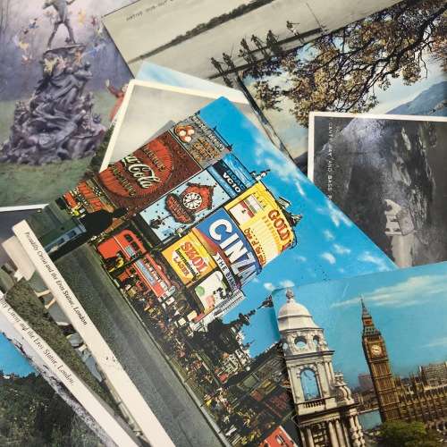 Lot of 60 vintage and antique post cards - used and unused