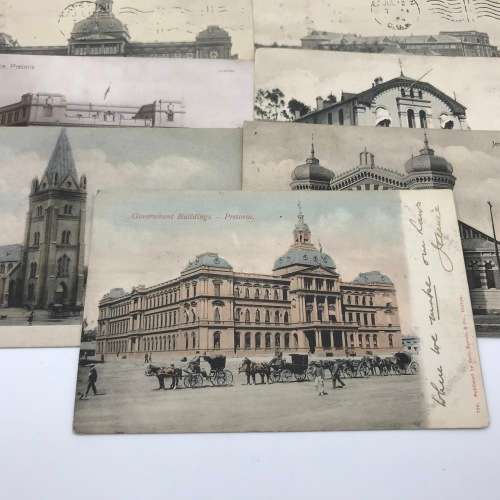 Lot of 11 antique post cards with Pretoria Buildings - all over 100 years old