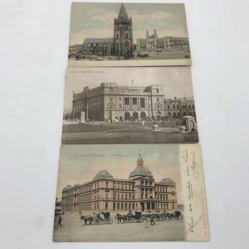 Lot of 11 antique post cards with Pretoria Buildings - all over 100 years old