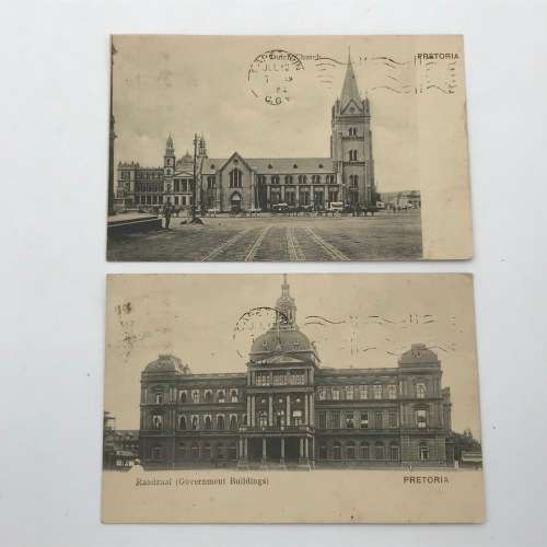 Lot of 11 antique post cards with Pretoria Buildings - all over 100 years old