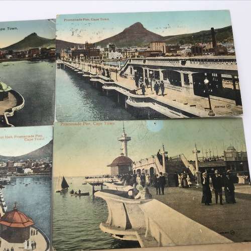 Lot of 8 vintage and antique post cards of Cape Town Pier and Harbour