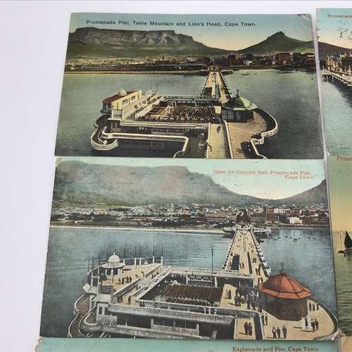 Lot of 8 vintage and antique post cards of Cape Town Pier and Harbour