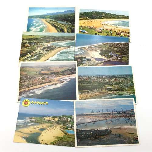 Lot of 8 vintage post cards with South African beaches