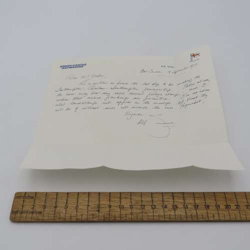 Letter on VAAC Union Castle paper 1977 in Durban to Cape Town with RSA coil stamp