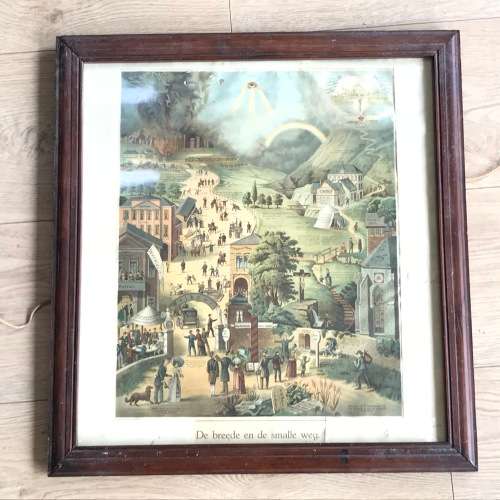 Vintage De Breede en de Smalle weg picture - frame 55,5 x 59,5cm and print 77,5 x 47cm