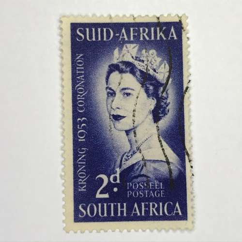 SACC 142 Queen Elizabeth 2d stamps with white dots below A of Afrika - 4 stamps