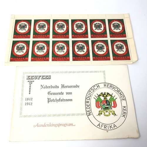 Nederduitsch Hermonde Kerk Afrika 1942 Potchefstroom Eufees program plus vol blad Eufeesfees seels