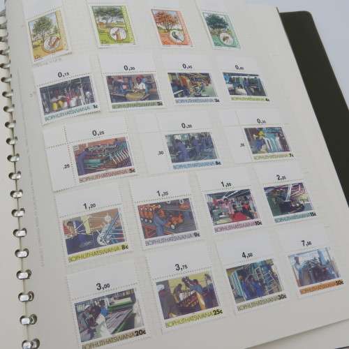 Stamp album with well over 1500 stamps including mint collections of Bophuthatswana and Ciskei