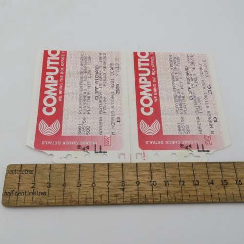 Cliff Richards The Hit List tour - Saturday 15 April 1995 extra event Kingsmead Durban