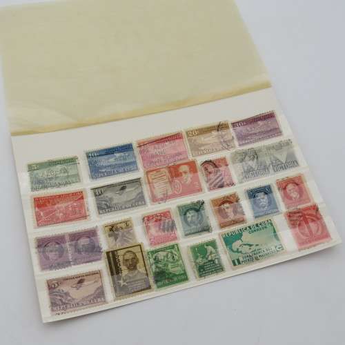 Lot of 25 Cuba stamps on card