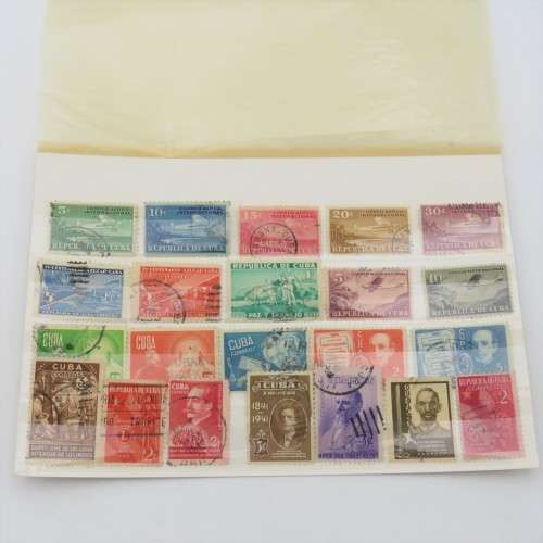 Lot of 22 cuba stamps on card