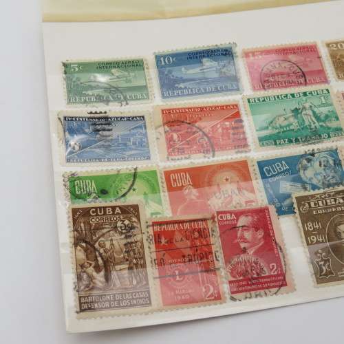 Lot of 22 cuba stamps on card
