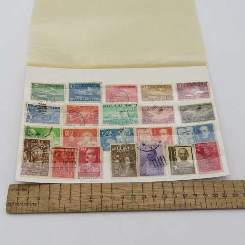 Lot of 22 cuba stamps on card