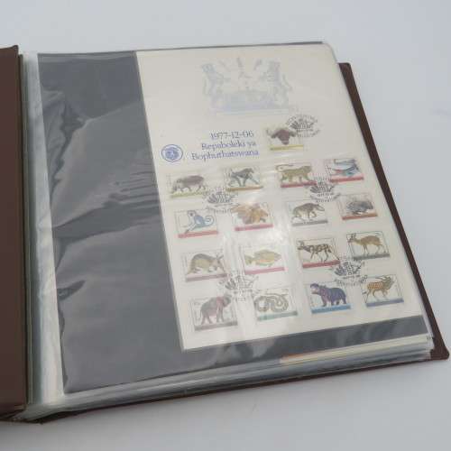 60 Page First day cover album with 46 Bophuthatswana  items