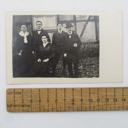 1914 WW1 Prisoner of war postcard with photo of Mosheim family - sent to Max Mosheim