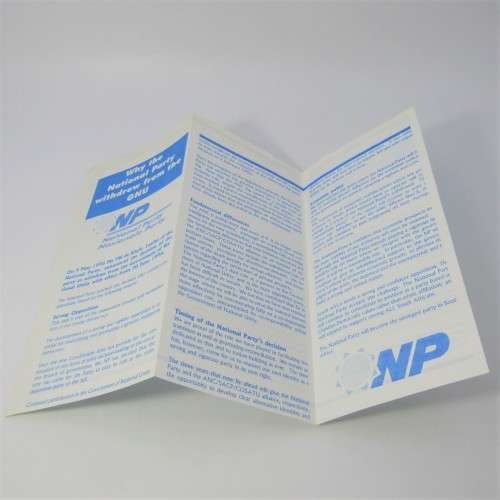 1996 National Party pamphlet - why the National Party withdrew from the GNU