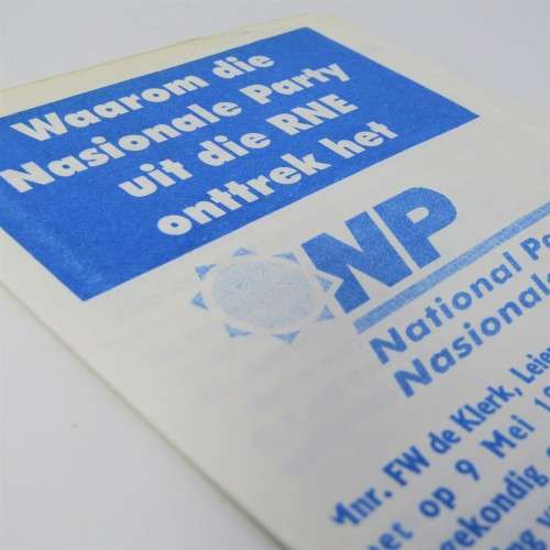 1996 National Party pamphlet - why the National Party withdrew from the GNU
