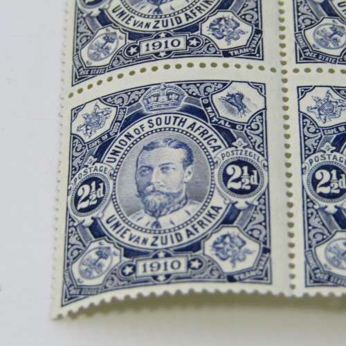 South Africa`s first stamp 1910 - block of 4 mint stamps SACC1
