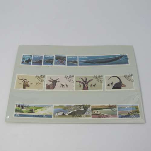 Lot of 40 South West Africa used stamps on 2 cards