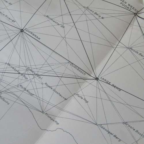 Index Chart of the reduction of Bailey`s Fourcade`s surveys in Cape Town - late 1600`s - 180 x 75cm