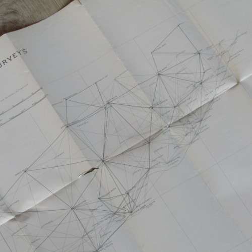 Index Chart of the reduction of Bailey`s Fourcade`s surveys in Cape Town - late 1600`s - 180 x 75cm