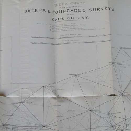Index Chart of the reduction of Bailey`s Fourcade`s surveys in Cape Town - late 1600`s - 180 x 75cm