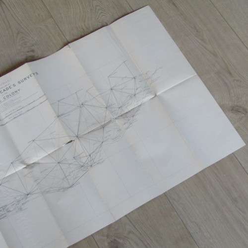 Index Chart of the reduction of Bailey`s Fourcade`s surveys in Cape Town - late 1600`s - 180 x 75cm