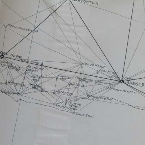 Index Chart of the reduction of Bailey`s Fourcade`s surveys in Cape Town - late 1600`s - 180 x 75cm