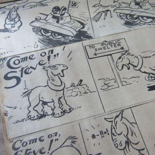 Scrapbook with large variety of WW2 period comic strips