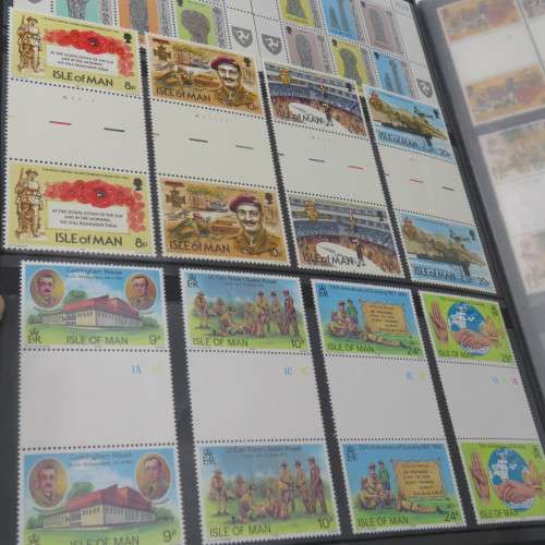 Stamp album with over 1070 stamps - England Jersey Isle of man Gibraltar mint and used