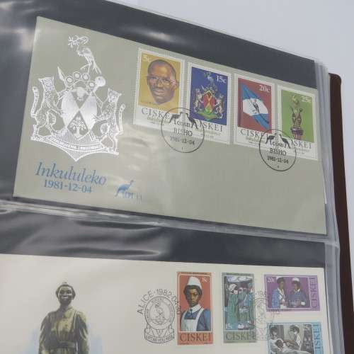 First day cover album with 78 pages and 46 first day covers and control blocks