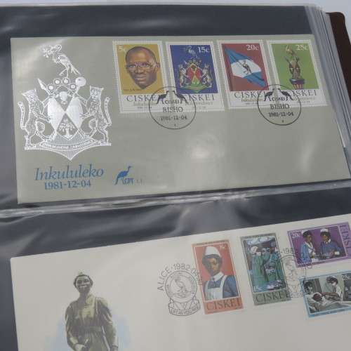 First day cover album with 78 pages and 46 first day covers and control blocks
