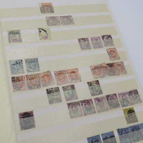 16 Page stamp album with over 700 old stamps - Some better stuff - Have a look at the photos