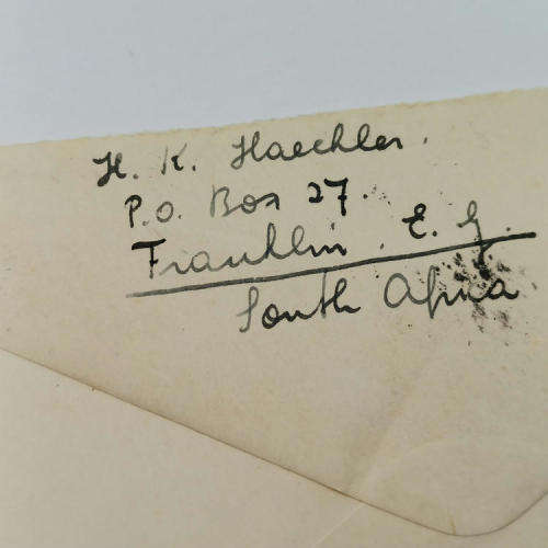 Postal cover - Airmail from Franklin, South Africa to Orbe-Vand, Switzerland