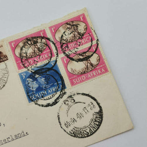 Airmail cover Johannesburg, South Africa to Orbe-Vaud, Switzerland - See descripiton