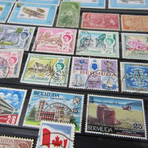 Stamp Album with over 1100 stamps - mint and used - some very good sets with album