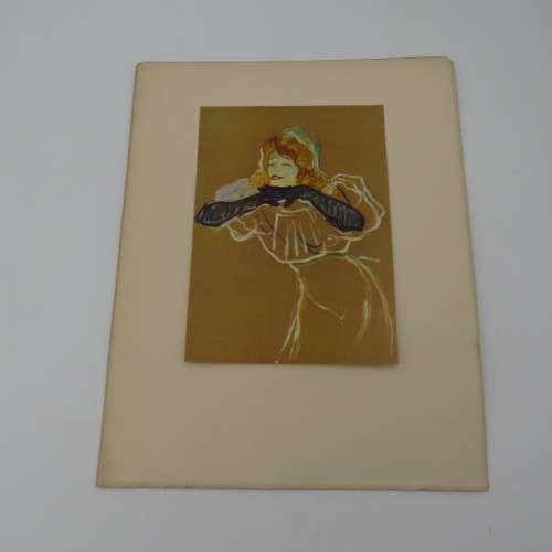 Vintage Henri de Toulouse-Lautrec 1864-1901 printing of Yvette Guilbert 34x27cm