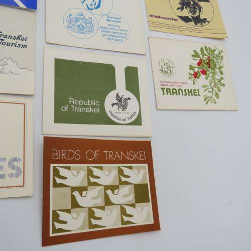 Transkei lot of 18 collectors cards with stamps
