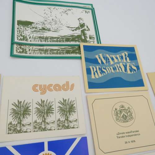 Transkei lot of 18 collectors cards with stamps