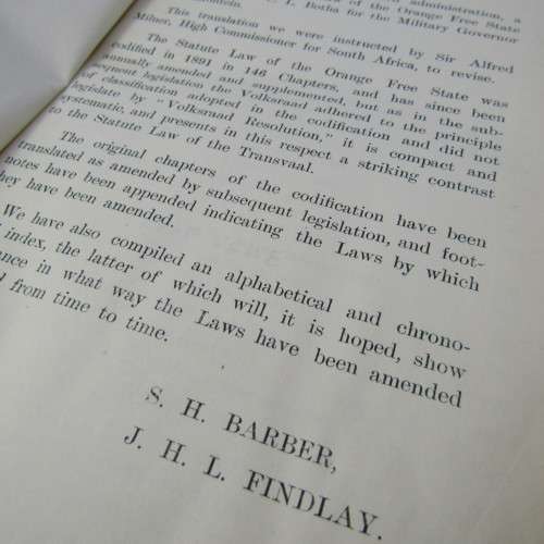 Laws of the Orange River Colony 1901