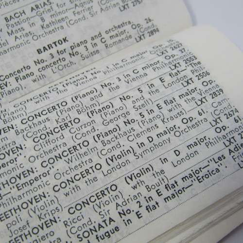Your pocket cataloque of 250 classics on Decca booklet