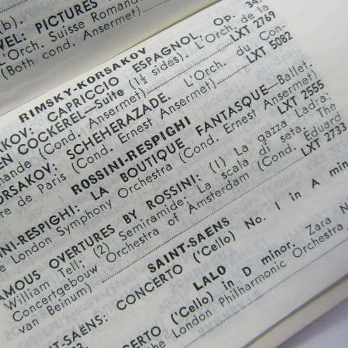 Your pocket cataloque of 250 classics on Decca booklet